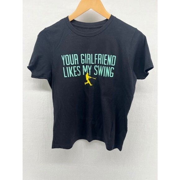 Baseball LIfestyle 101 Youth Size XL " Your Girlfriend Likes My Swing" T Shirt - Picture 1 of 5
